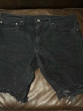 Levi's Black Distressed Cutoff Jean Shorts